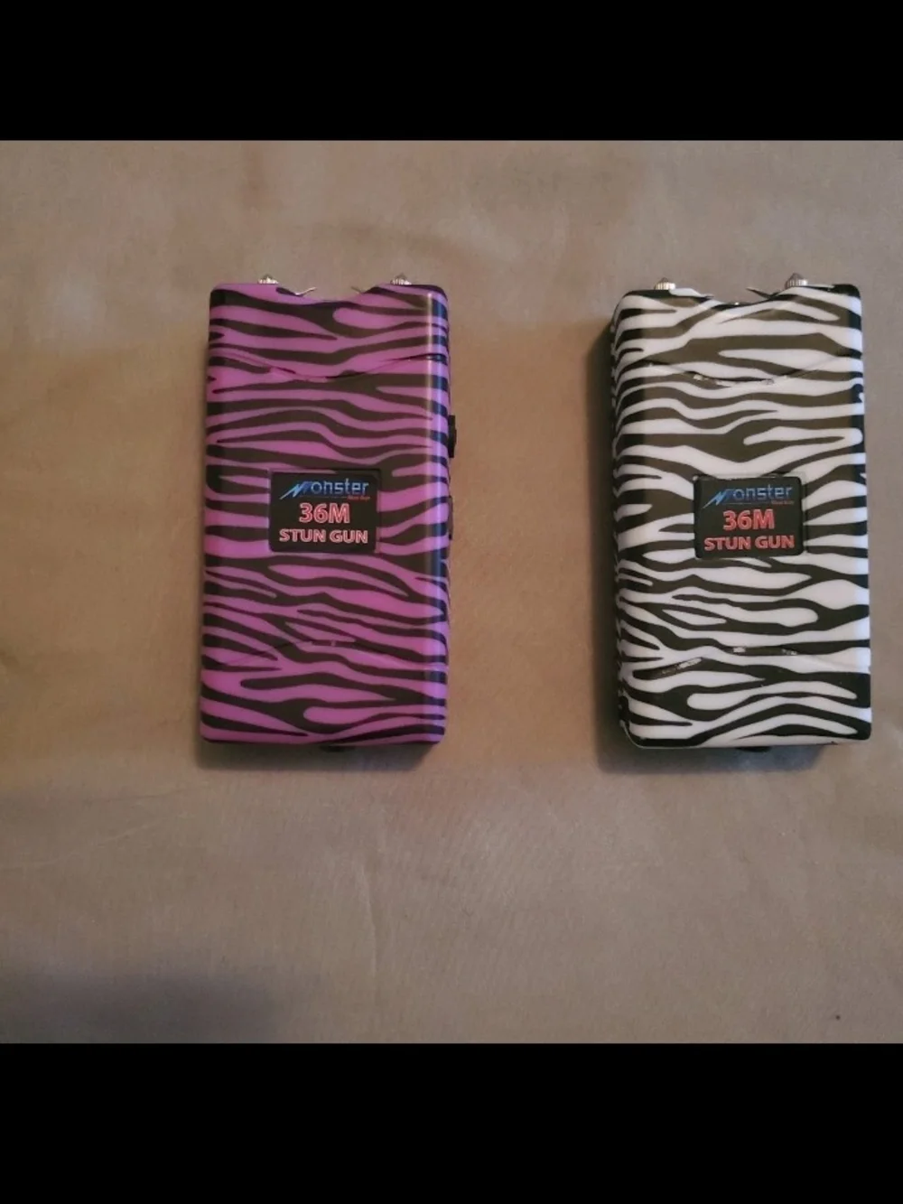 Taser- Pink Zebra Pattern Set Of 2